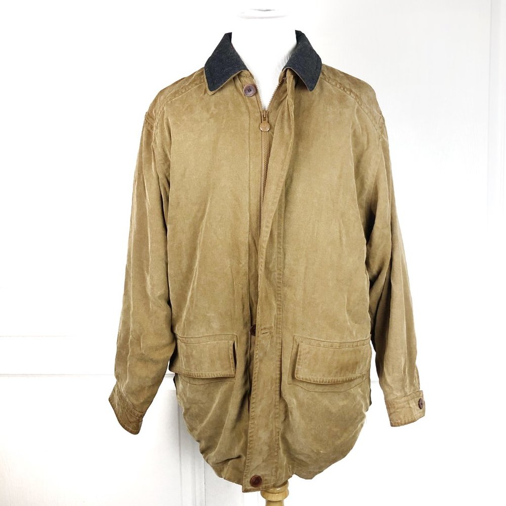 Rainforest Men's Large Jacket Coat Tan Buttons